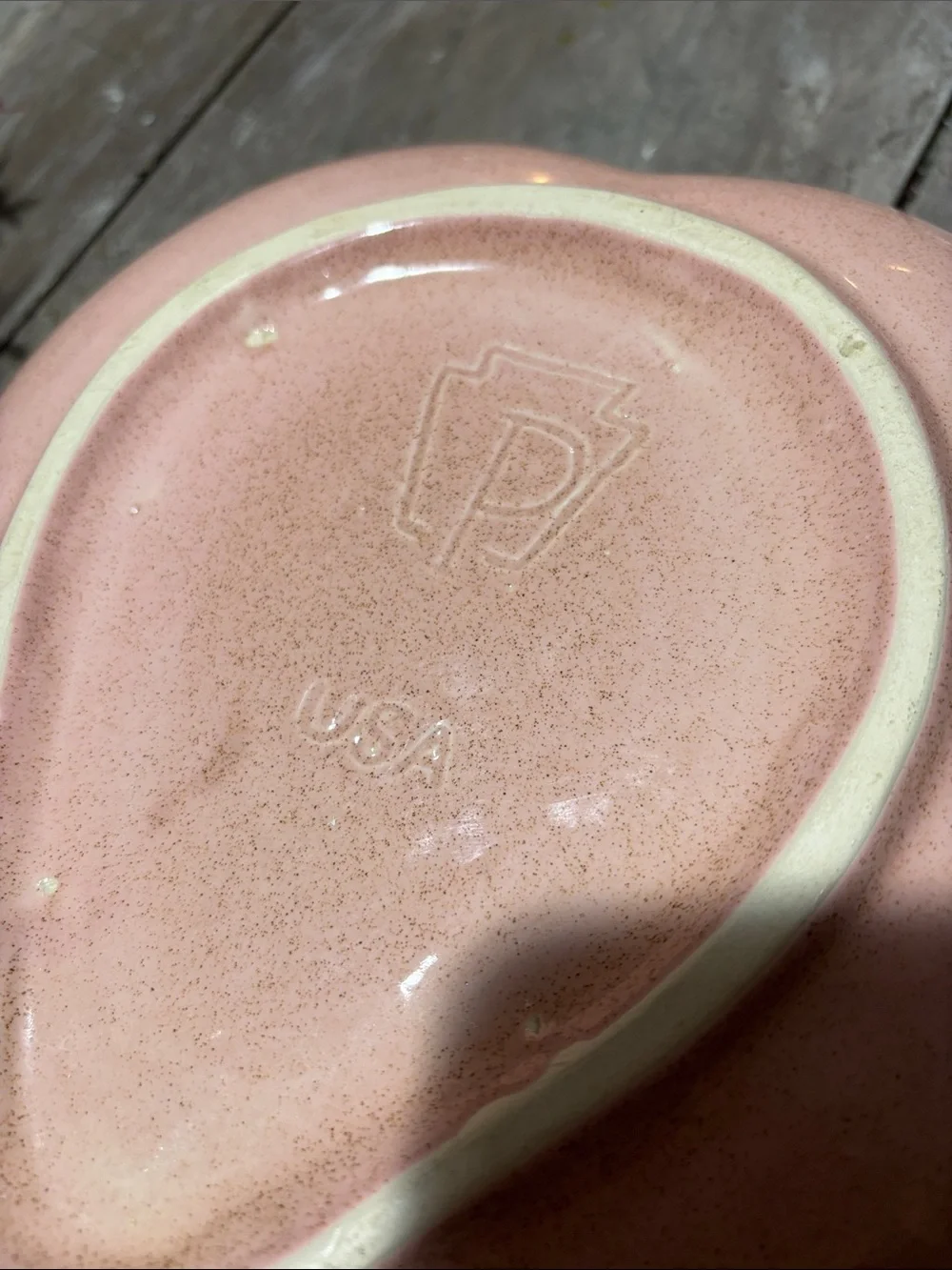 Vintage Pfaltzgraff Pear-Shaped Two-Section Serving Bowl - Pink